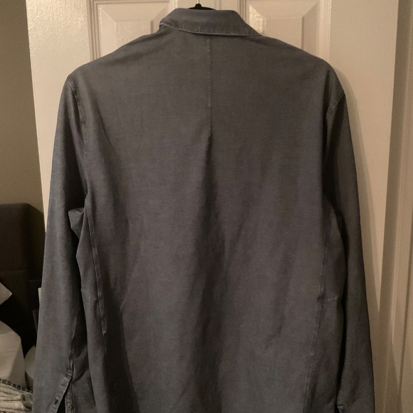 Lululemon Men Commission Long-Sleeve Shirt *Oxford ColourRiver Blue Enzyme Dye - Picture 3 of 6